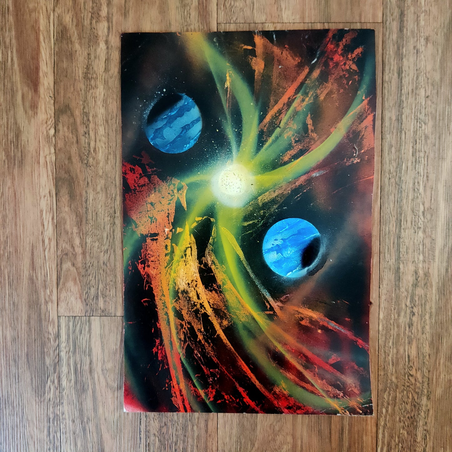 Galaxy planet art: Fire kaleidoscope